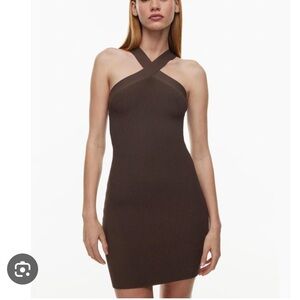 Babaton sculpt knit criss cross dress